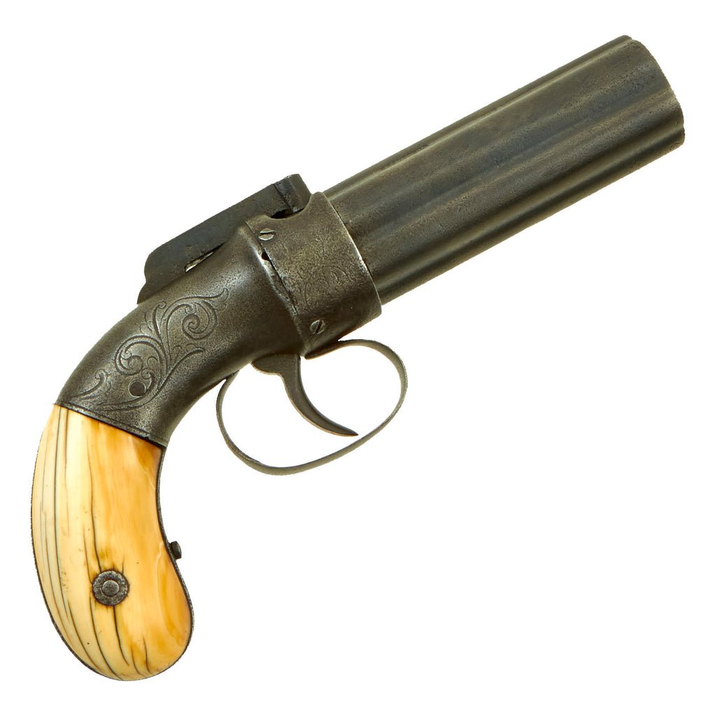 Original U.S. Allen, Thurber & Co. 1845 Patent .31cal Percussion Pepperbox Revolver with Walrus Ivory Grips  - Serial 371 Original Items