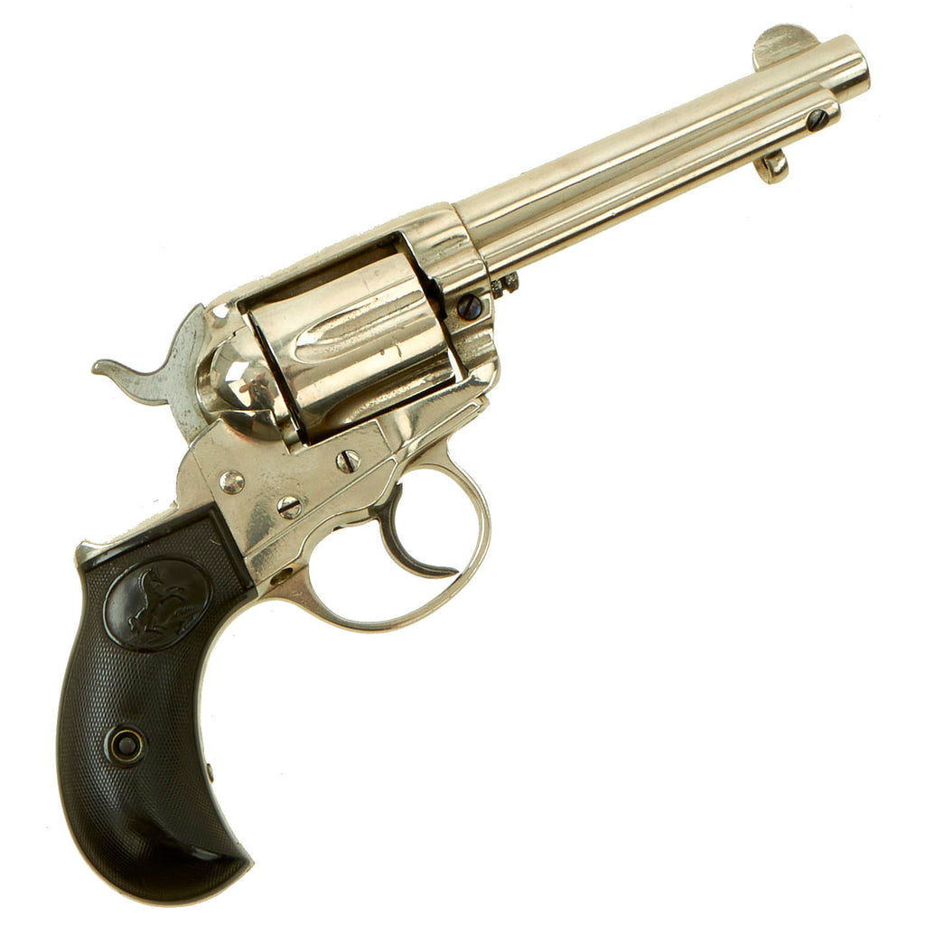 Original U.S. Colt M1877 .38cal Nickel-Plated Lightning Revolver with 4 1/2" Barrel made in 1896 - Serial 104824 Original Items