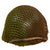 Original U.S. WWII Korean War Named M1 Schlueter Front Seam Helmet with Capac / Westinghouse Paratrooper Liner and British Helmet Net Original Items