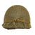 Original U.S. WWII Pre-1944 M1 McCord Fixed Bale Front Seam Helmet with Firestone Tire & Rubber Co Liner and “M-44” Net - Complete Original Items