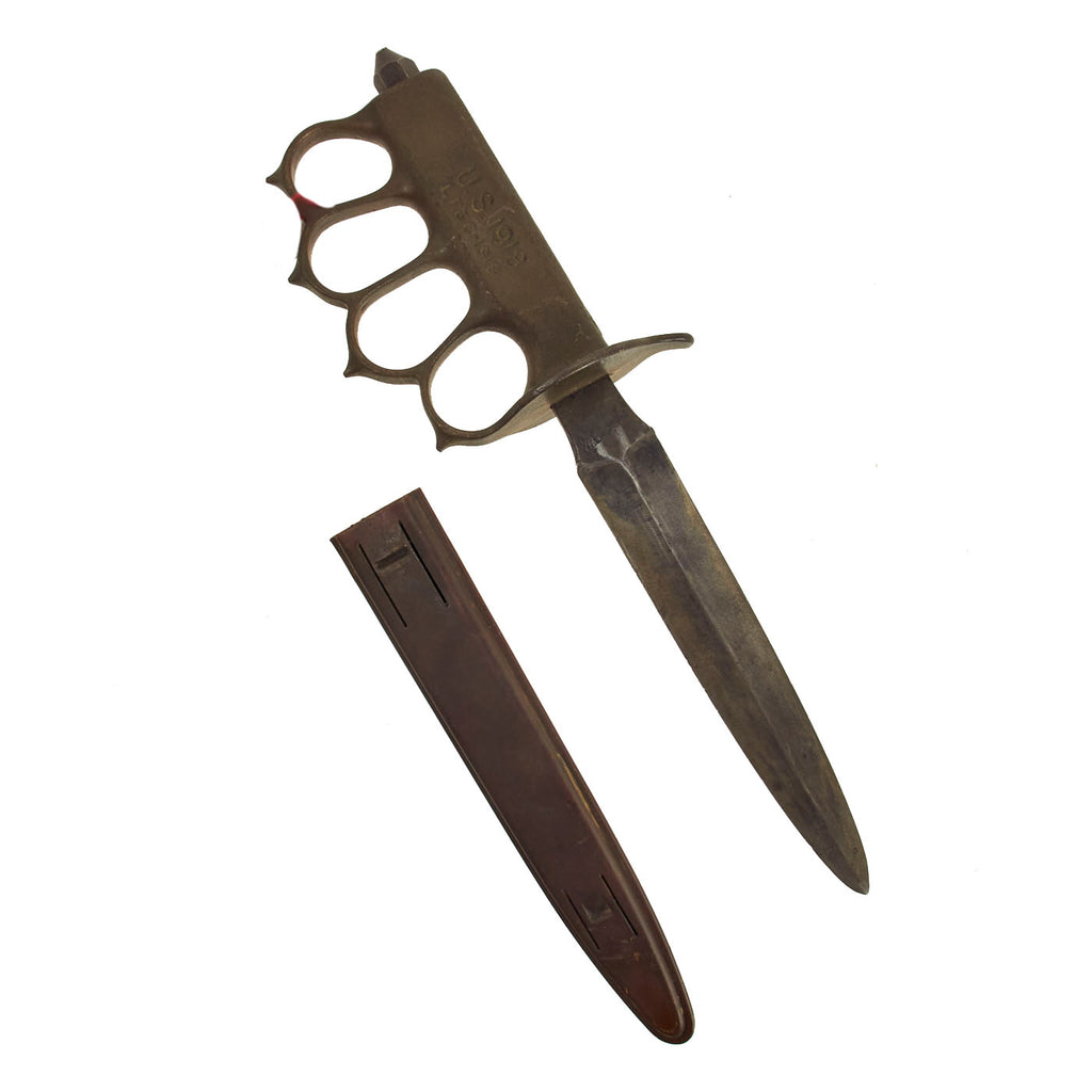 Original U.S. WWI Model 1918 Mark I Trench Knife by L. F. & C. with 1918 dated Steel Scabbard Original Items