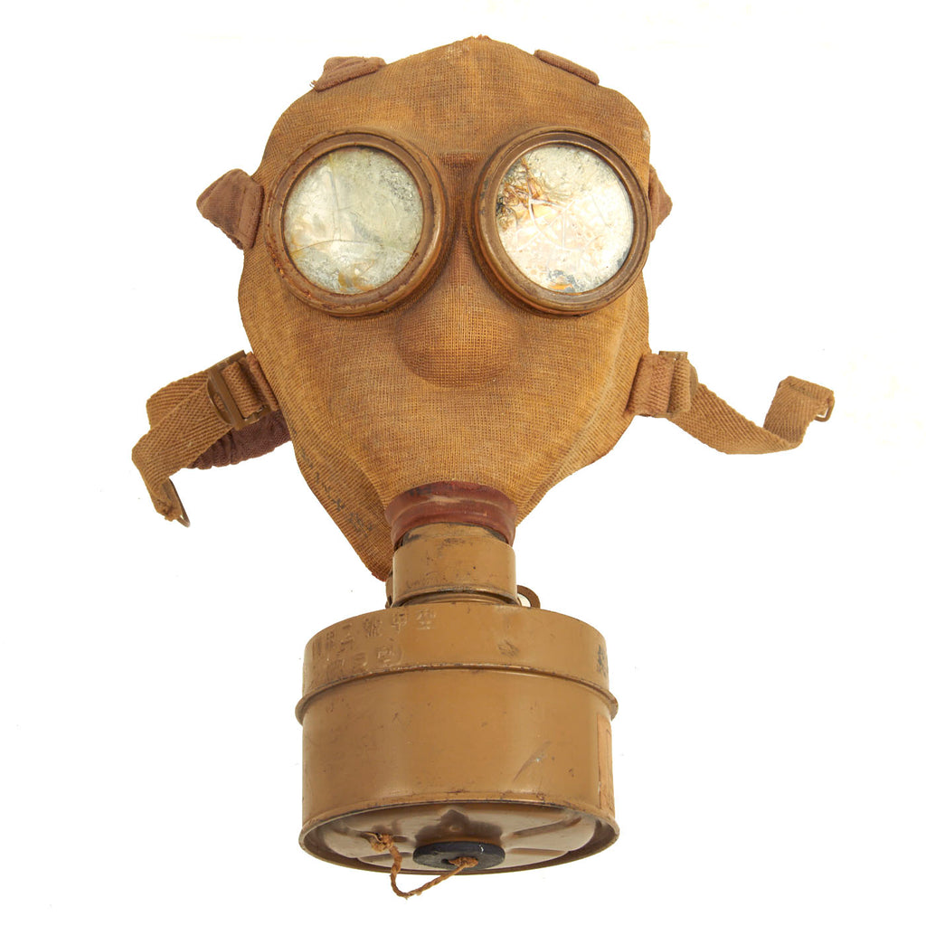 Original Imperial Japanese WWII Gas Mask with Filter and Complete Paper Label - dated 1942 Original Items