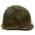 Original U.S. WWII 1944 M1 McCord Front Seam Swivel Bale Helmet with 87th Division Painted Firestone Liner and Helmet Net Original Items
