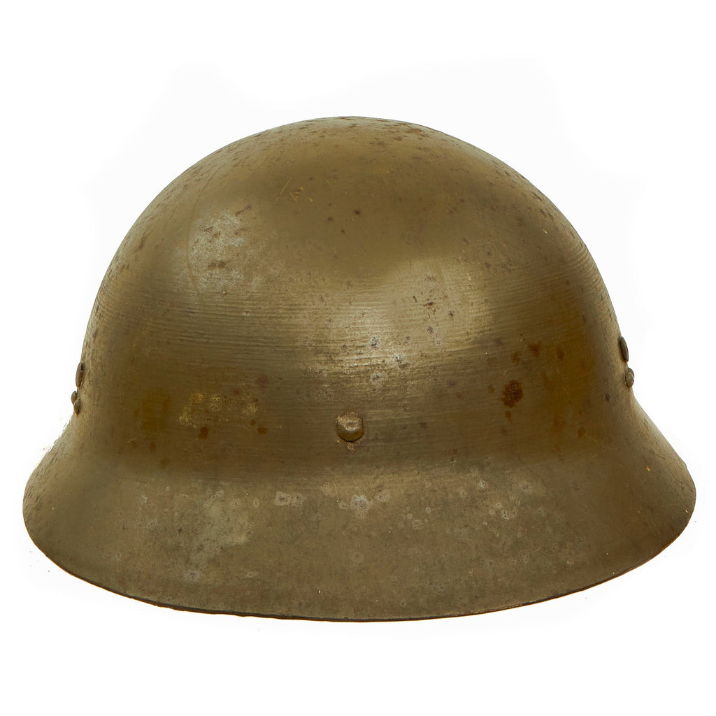 Original Imperial Japanese Army WWII Type 90 Civil Defense Helmet with Kanji Markings Original Items