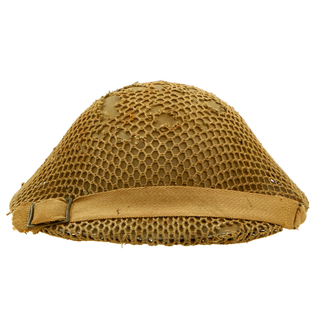 Original British WWII Brodie MkII Steel Helmet with Original Desert Camouflage and Net Original Items