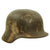 Original German WWII Heer Battle Damaged M40 Single Decal Helmet Shell With Sand Camouflage - EF64 Original Items