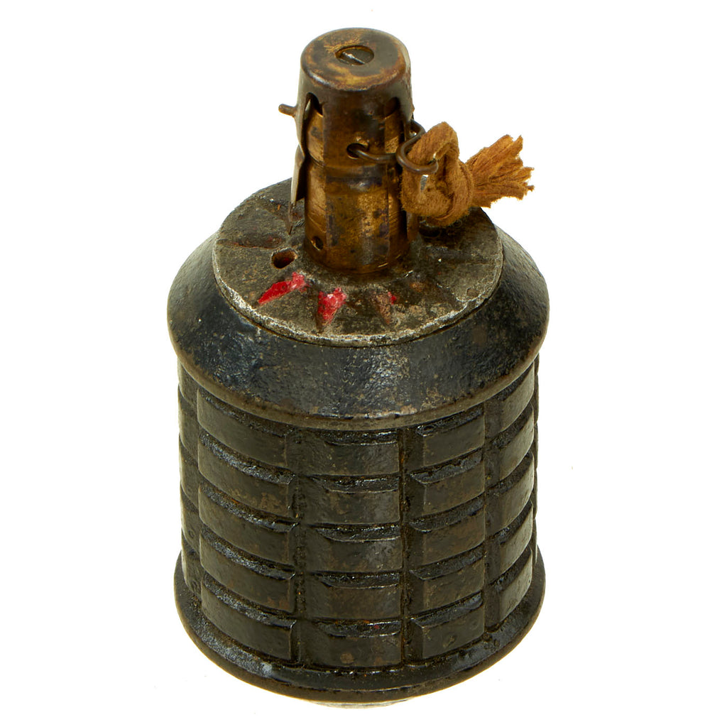 Original Japanese WWII Type 97 Inert Fragmentation Hand Grenade with Fuse dated 1939 Original Items