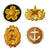 Original Japan WWII Imperial Japanese Cap Badge Lot - 17 Items Original Items