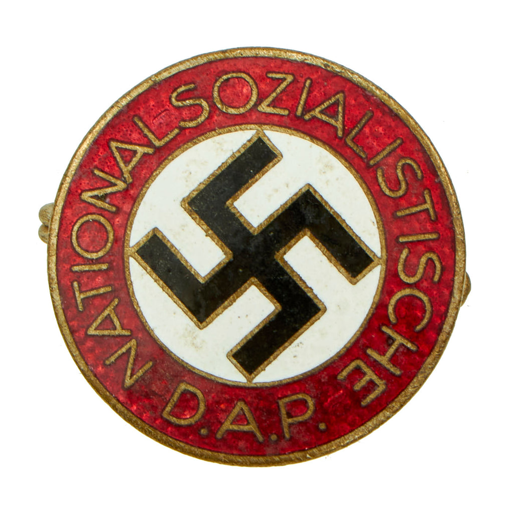 Original German WWII NSDAP Party Enamel Membership Badge Pin by Fritz Kohm of Pforzheim - RZM M1/66 Original Items