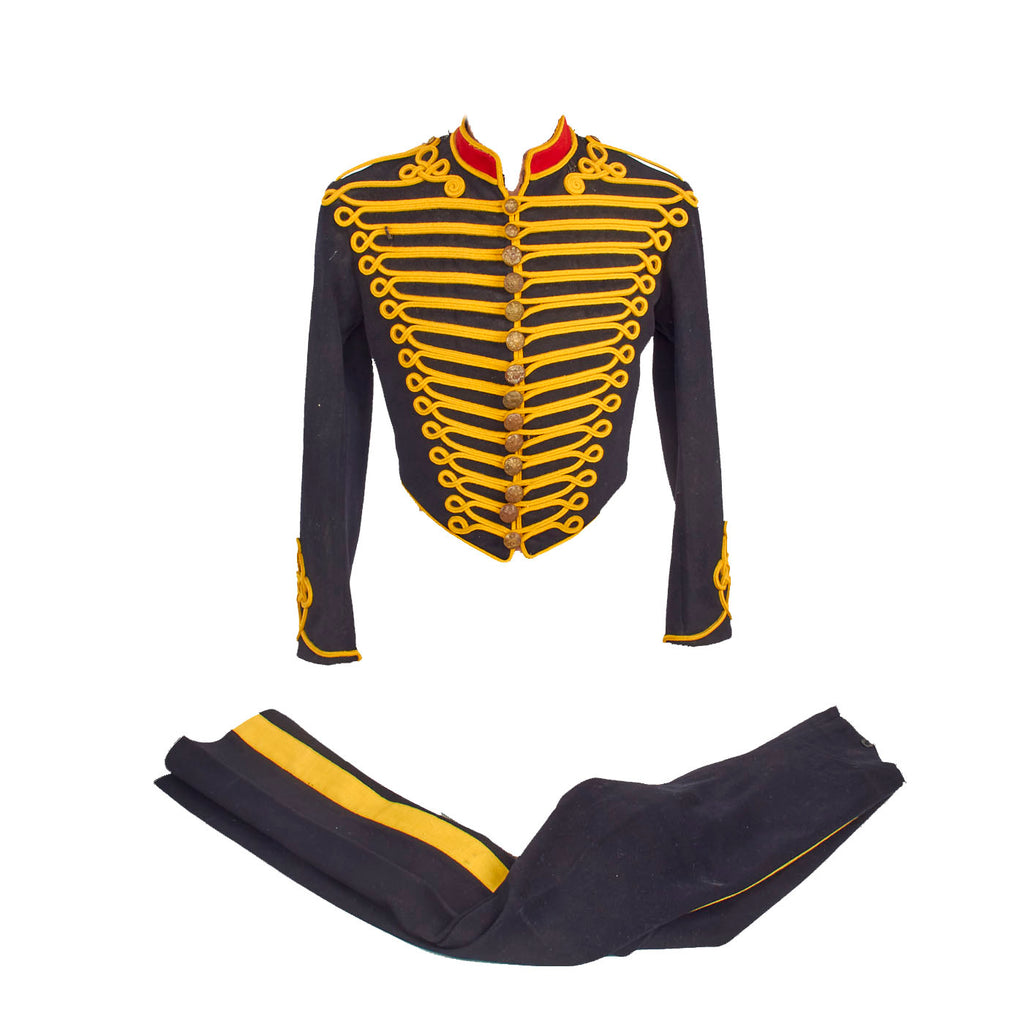 Original British Early 20th Century 3rd Hussars Uniform Set - Dolman Jacket and Trousers Original Items