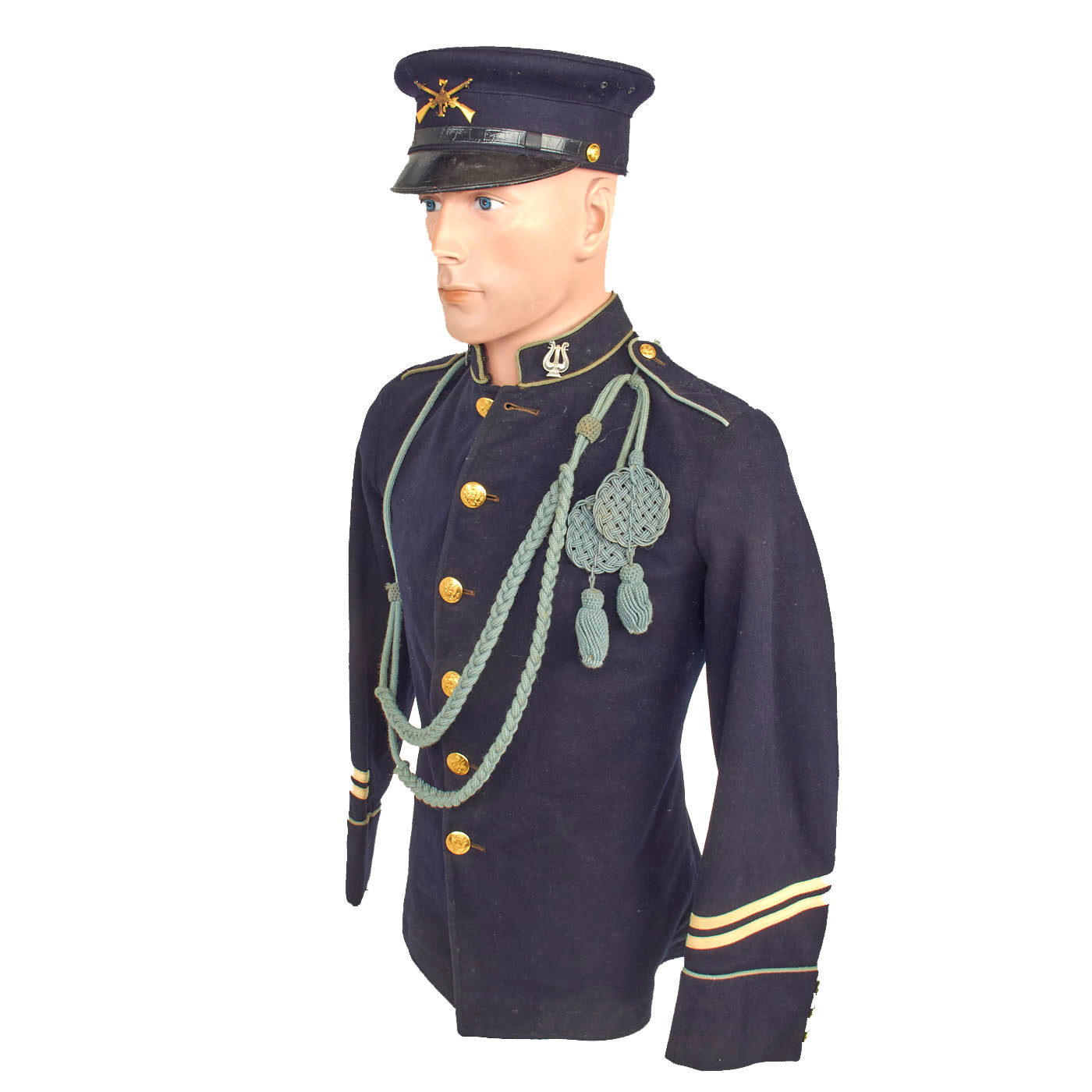 Original U.S. Model 1902 7th Infantry Musician Uniform Coat With Cords and M1902 Cap Original U.S. Model 1902 7th Infantry Musician Uniform Coat With Cords and M1902 Cap