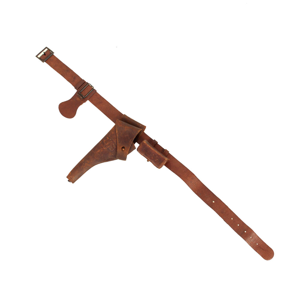 Original U.S. Pre - WWI US Signal Corps Marked M1904 Belt Rig With M1905 .38 Caliber Holster Belt Rig By Rock Island Arsenal With Ammunition Pouch With Insert - Dated 1903 and 1904 Original Items