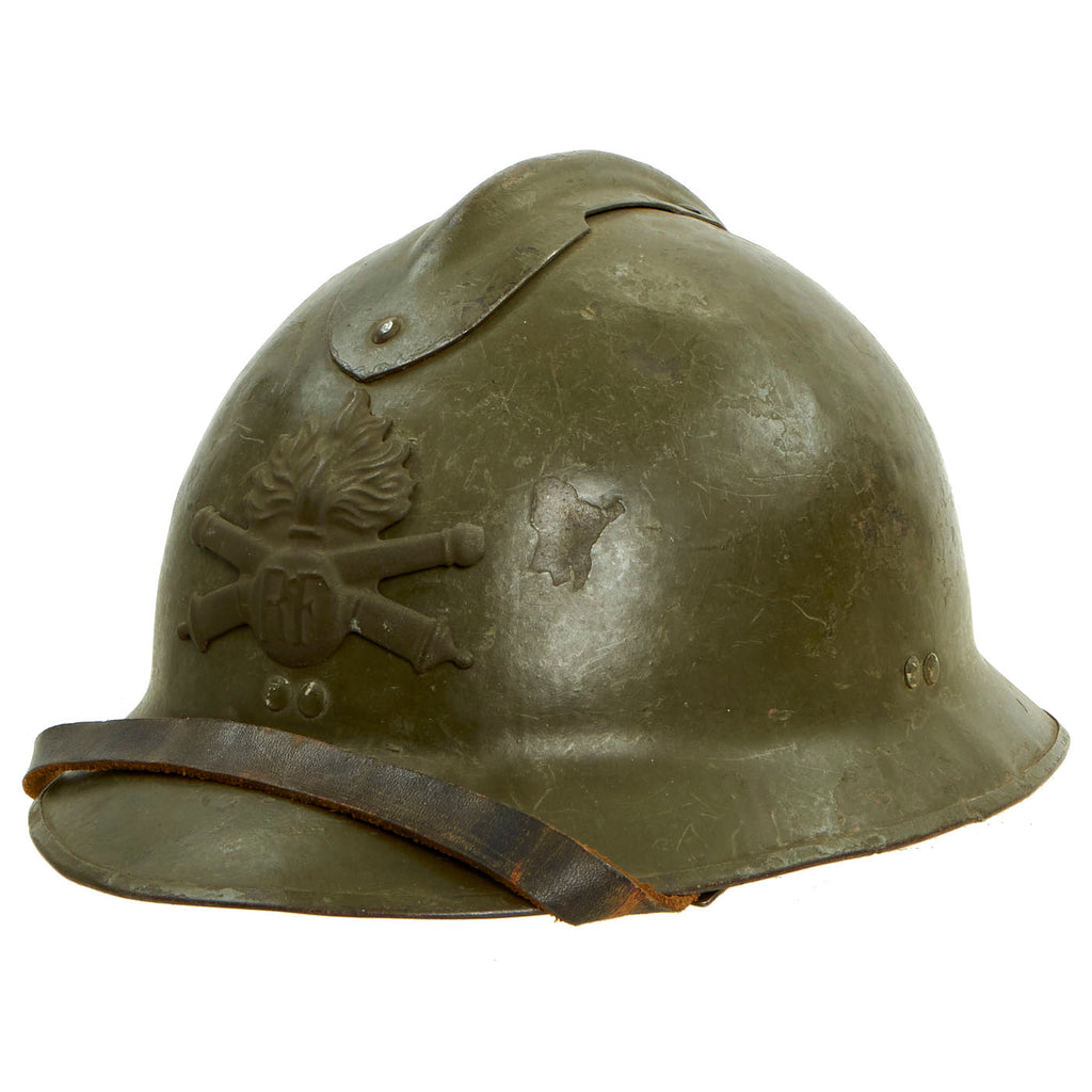Original French WWII M1926 Adrian Artillery Helmet - Complete ...