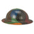 Original U.S. WWI M1917 Doughboy Helmet with Camouflage Panel Textured Paint with Complete Liner and Chinstrap Original Items