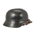 Original German WWII Ostbau Werke Factory Guard Beaded M35 Helmet - Flakpanzer IV Original Items