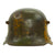 Original German WWI M16 Stahlhelm Helmet with Panel Camouflage Paint & Battle Damage - Marked BF64 Original Items