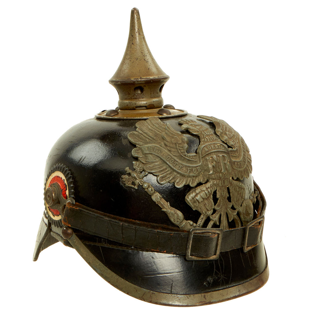 Original Imperial German WWI Prussian EM/NCO Infantry M1915 Pickelhaube Spiked Helmet- Excellent Condition, and All Original! Original Items
