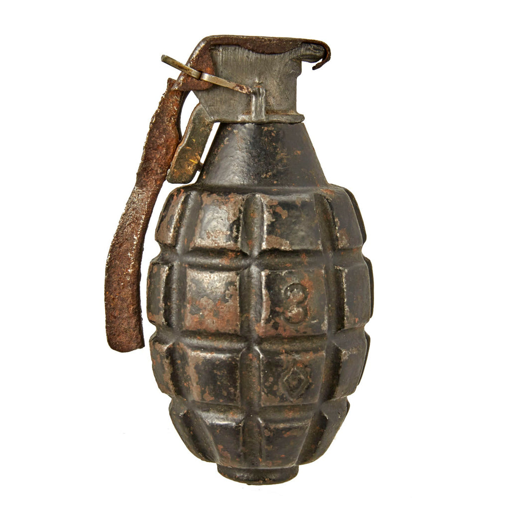 Original U.S. WWI Rare Mark I Inert Pineapple Hand Grenade with Fuze - Complete Original Items