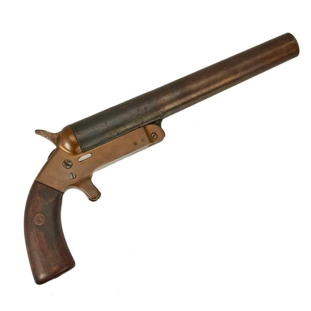Original U.S. WWI Remington Mark III Brass Frame Flare Signal Pistol - Serial 5806 Original Items