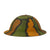 Original U.S. WWI M1917 Doughboy Helmet with Vibrant Camouflage Textured Paint with Complete Liner in Excellent Condition Original Items
