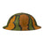 Original U.S. WWI M1917 Doughboy Helmet with Vibrant Camouflage Textured Paint with Complete Liner in Excellent Condition Original Items