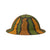 Original U.S. WWI M1917 Doughboy Helmet with Vibrant Camouflage Textured Paint with Complete Liner in Excellent Condition Original Items