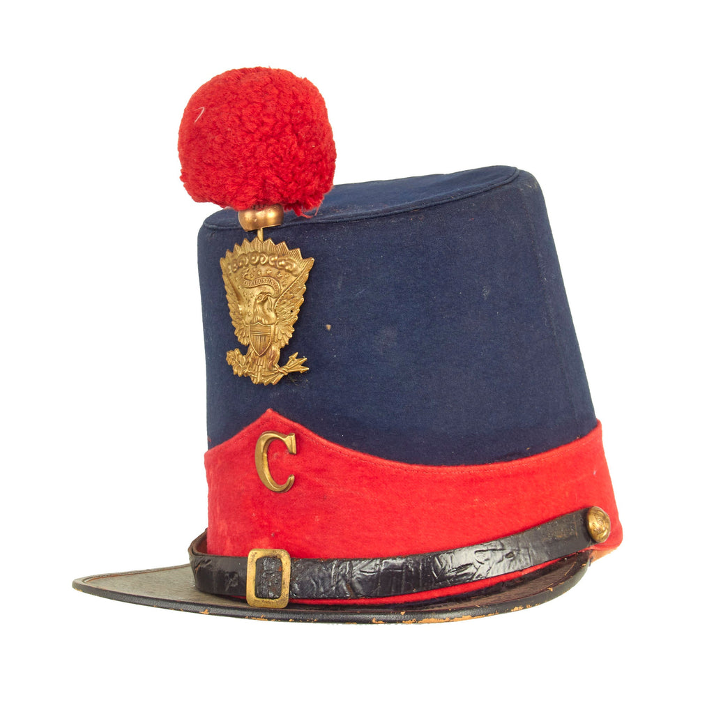 Original Rare U.S. Pre-Civil War Era Regulation Model 1851 “Albert Cap” Artillery Shako - Marked "C" Original Items