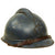 Original French WWI Model 1915 Adrian Helmet in Horizon Blue with RF Engineer Badge - Complete Original Items