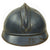 Original French WWI Model 1915 Adrian Helmet in Horizon Blue with RF Engineer Badge - Complete Original Items