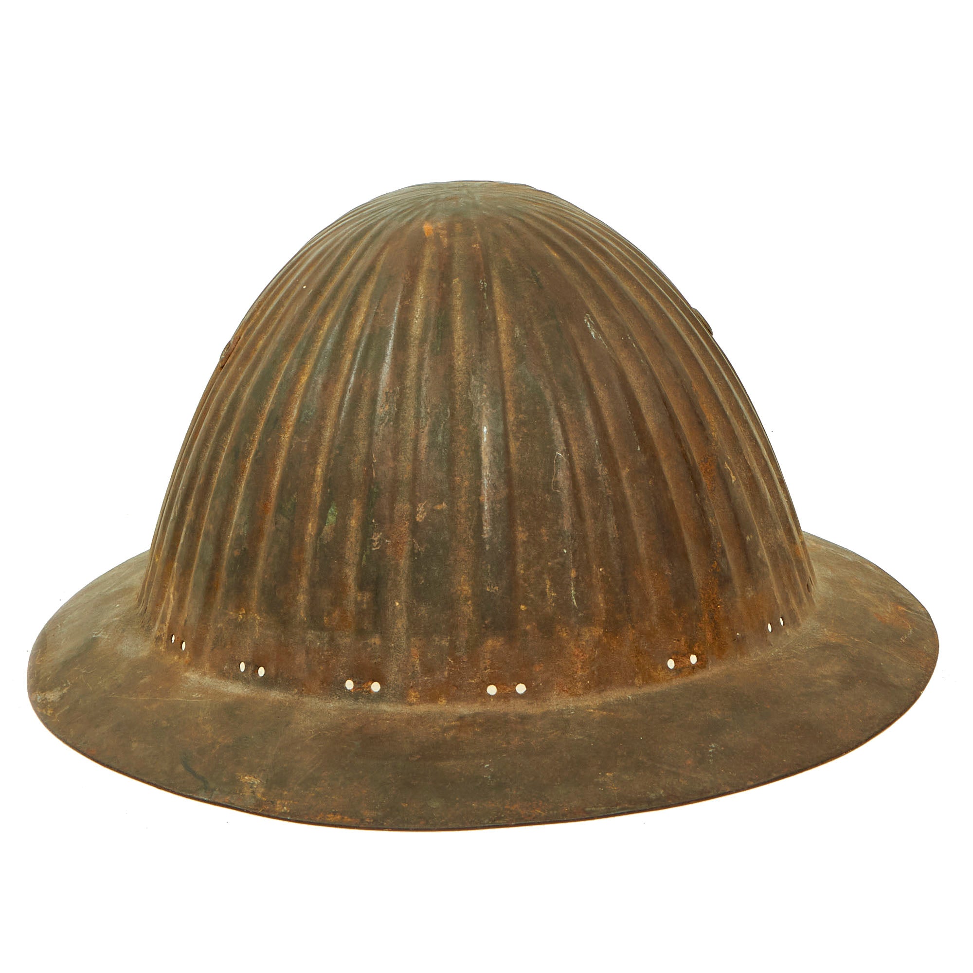 Original Rare Portuguese WWI M1915 Corrugated Steel Helmet