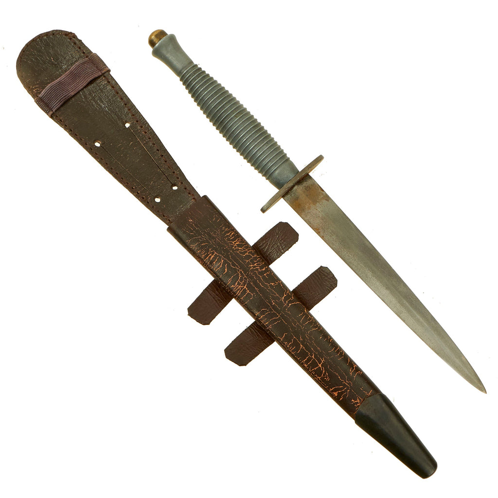 Original British WWII “Non Import Marked” 3rd Pattern Fairbairn Sykes Fighting Knife with Scabbard Original Items