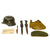 Original German WWII USGI Named Bring Back Grouping with Certificate - Single Decal Heer M40 Helmet, Overseas Cap, 2x 98K bayonets & More Original Items