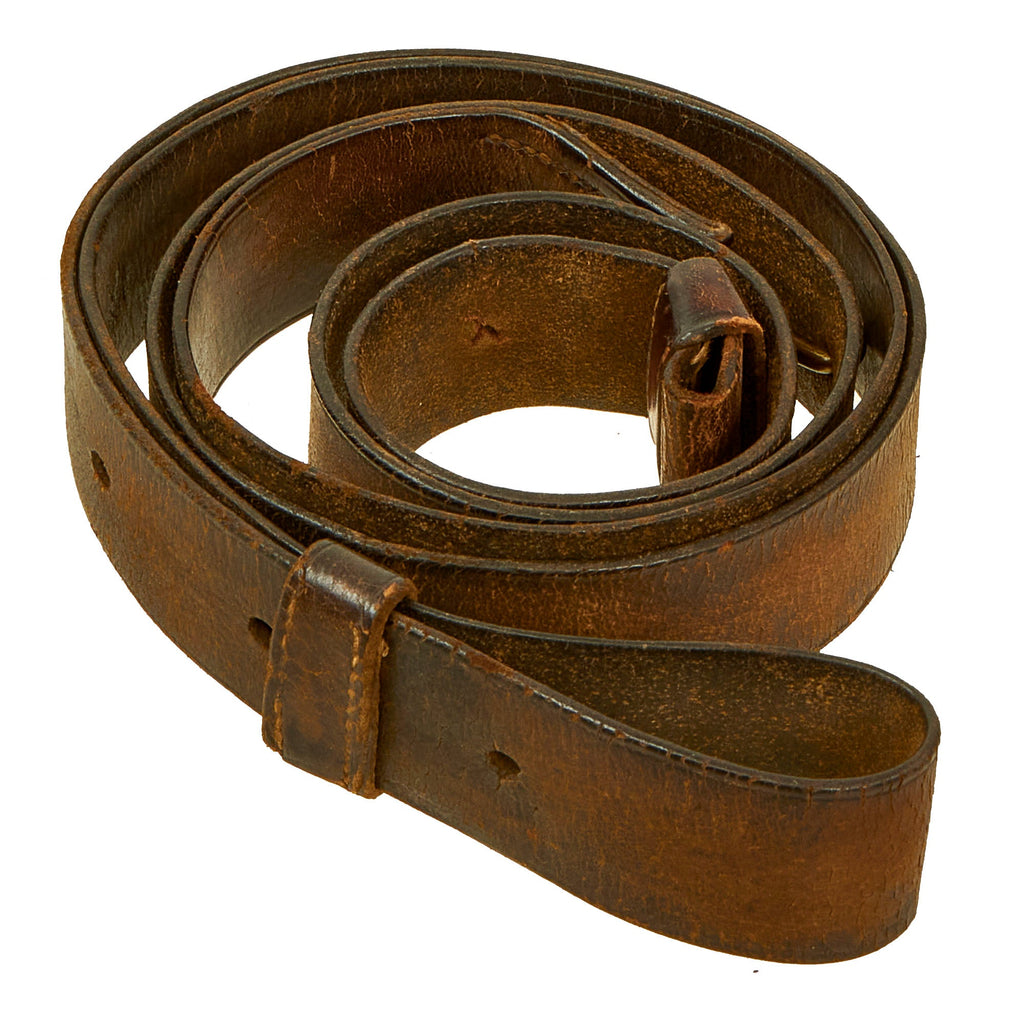Original U.S. Civil War Serviceable Leather Musket Sling with Keeper - 41 inches long Original Items