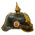 Original WWI Imperial German Prussian Complete M1895 Landwehr Reserve Infantry EM NCO Pickelhaube Spiked Helmet - Dated 1904 and Regiment Marked for Fusilier Regiment Queen Victoria of Sweden, 1st Pomeranian Infantry Nr. 34 Original Items
