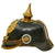 Original WWI Imperial German Prussian Complete M1895 Landwehr Reserve Infantry EM NCO Pickelhaube Spiked Helmet - Dated 1904 and Regiment Marked for Fusilier Regiment Queen Victoria of Sweden, 1st Pomeranian Infantry Nr. 34 Original Items