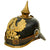 Original WWI Imperial German Prussian Complete M1895 Landwehr Reserve Infantry EM NCO Pickelhaube Spiked Helmet - Dated 1904 and Regiment Marked for Fusilier Regiment Queen Victoria of Sweden, 1st Pomeranian Infantry Nr. 34 Original Items