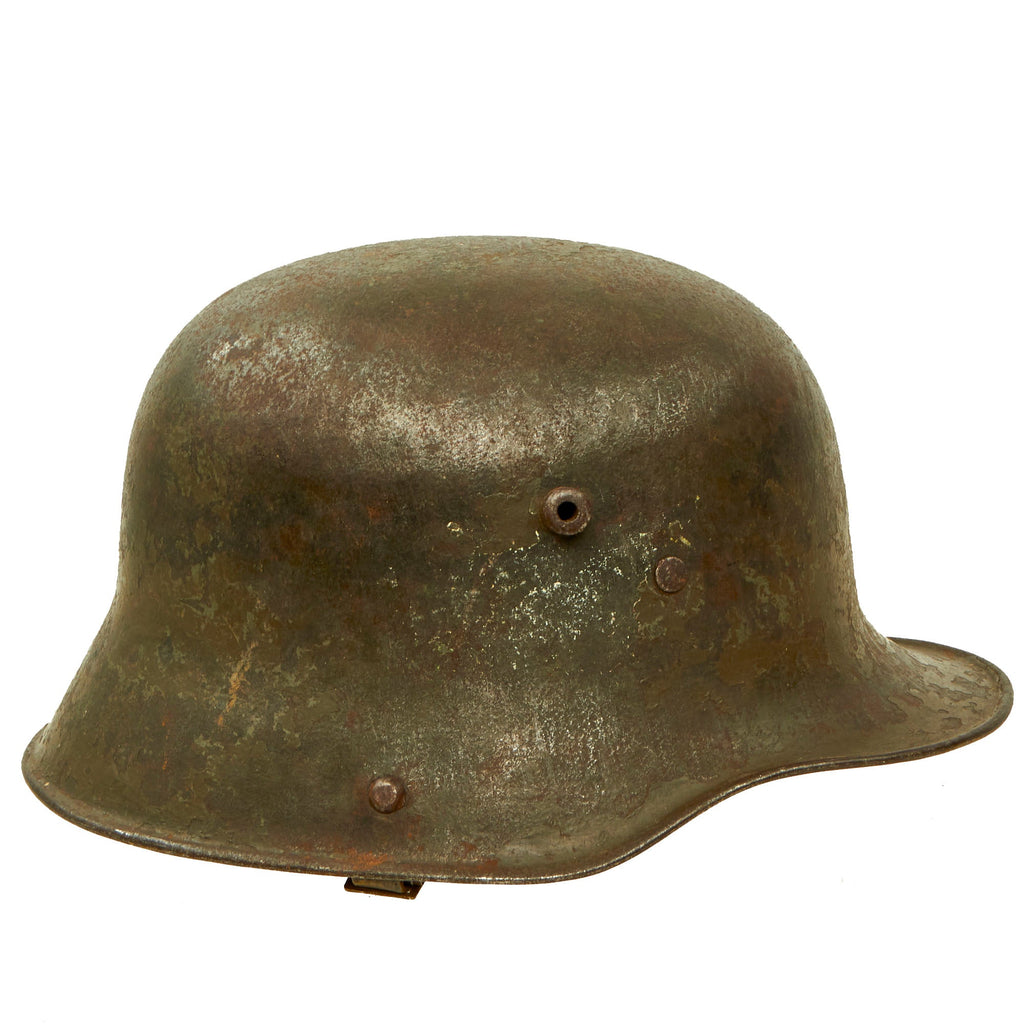 Original WWI Polish Used Austro-Hungarian M17 Steel Helmet with Liner - Massive Size, Marked TJ68 Original Items