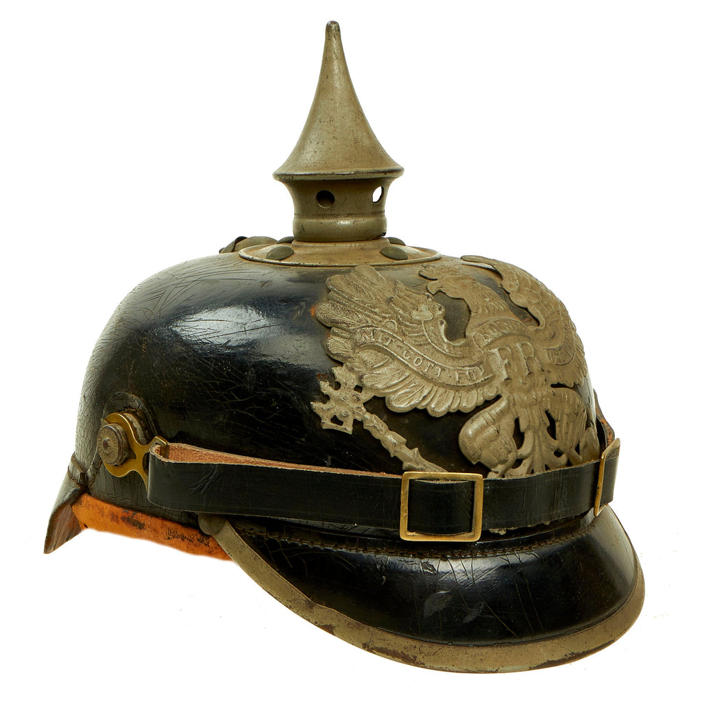 Original Imperial German WWI Prussian EM/NCO Infantry M1915 Pickelhaube Spiked Helmet Original Items