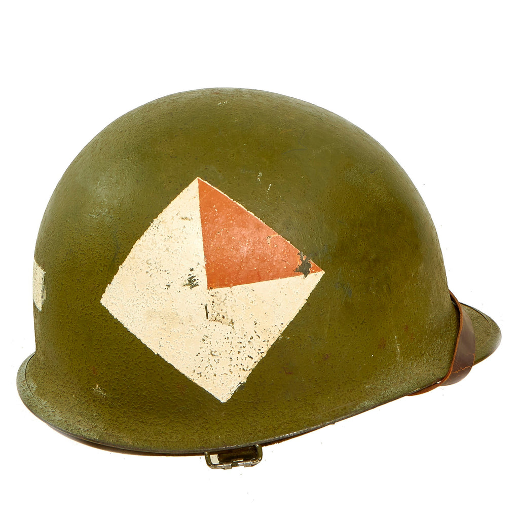 Original U.S. WWII / Korean War Era to Early Vietnam 71st Airborne Brigade Marked Schlueter M1-C Paratrooper Helmet with Paratrooper Helmet Liner Original Items