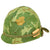 Original U.S. Korean War Era - Early Vietnam War McCord M1 Helmet With Mitchell Pattern Camouflage Helmet Cover, Helmet Band, and Korean War Westinghouse Liner - Named Original Items