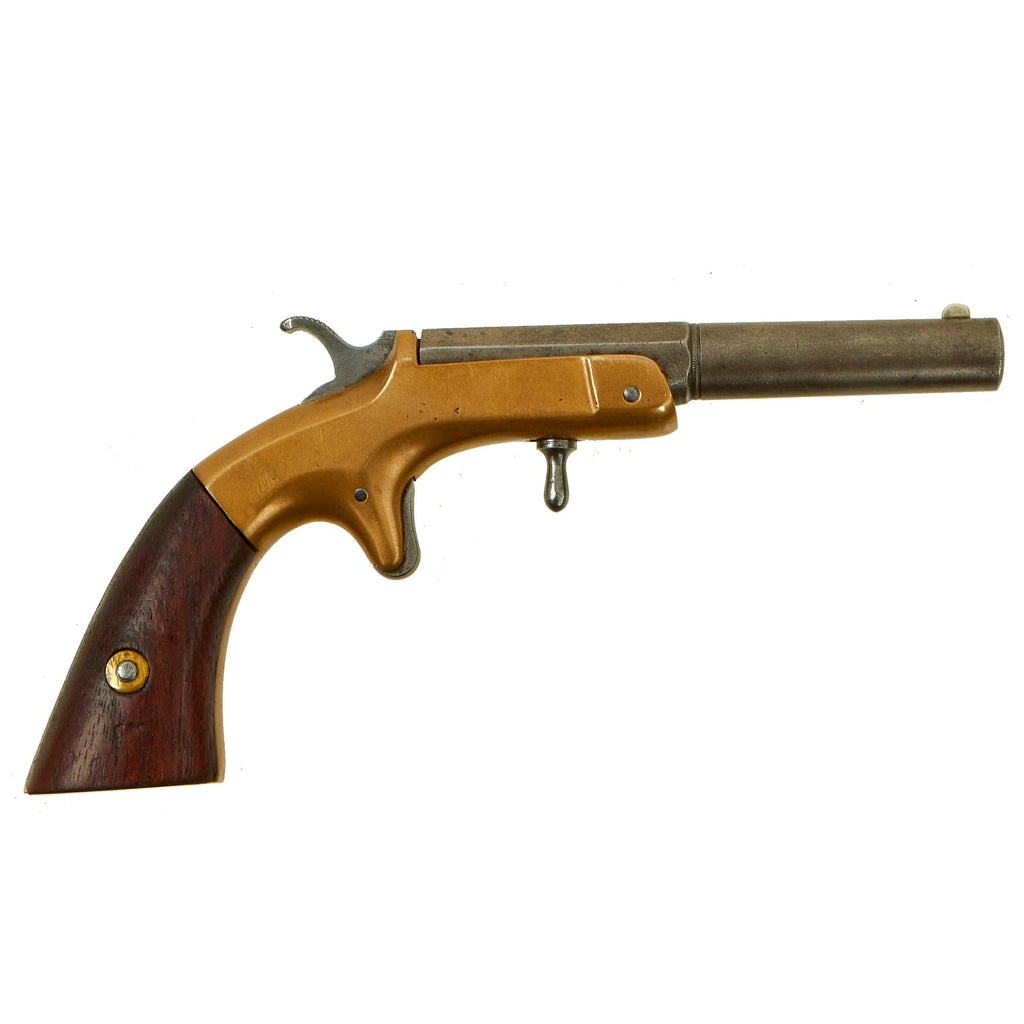 Original U.S. Frank Wesson 2nd Type Brass Frame Single Shot .22 Rimfire Tip Up Derringer Pistol - Serial 68 Original Items
