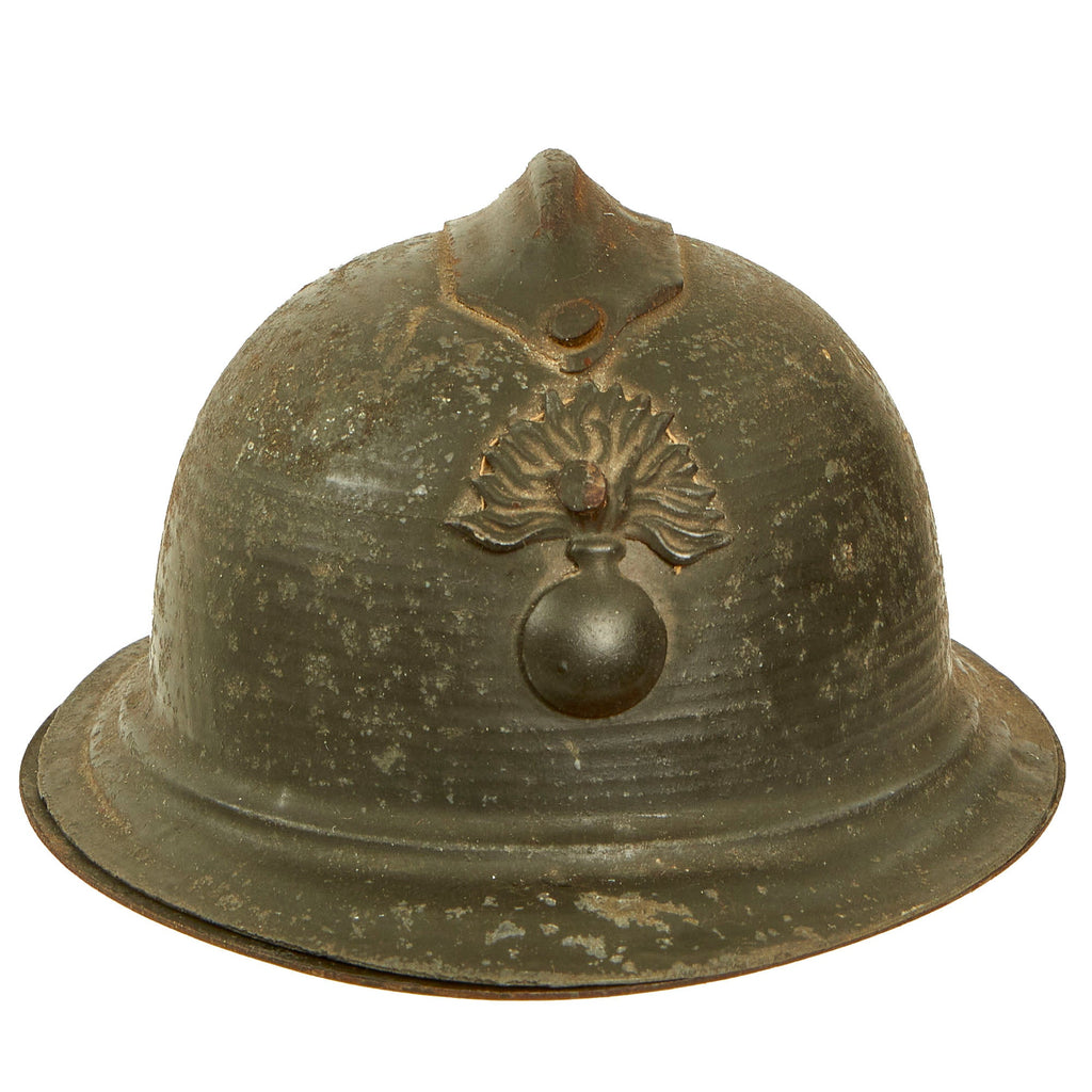 Original French WWI Miniature Model 1915 Adrian Helmet Inkwell Original Items