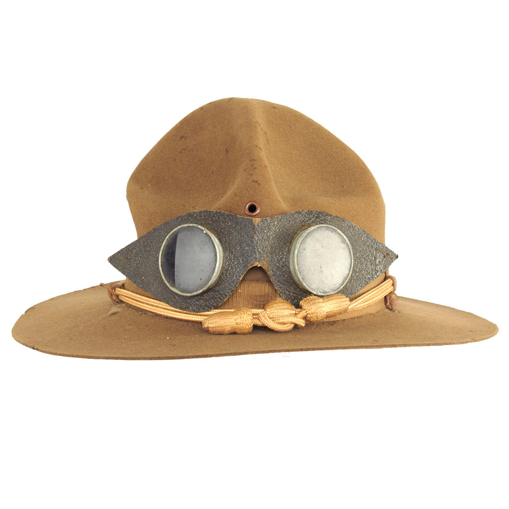 Original U.S. Punitive Expedition Model 1911 Campaign Hat by Stetson w/ Quartermaster Hat Cord and Period Dust Goggles - Size 7 ½ Original Items