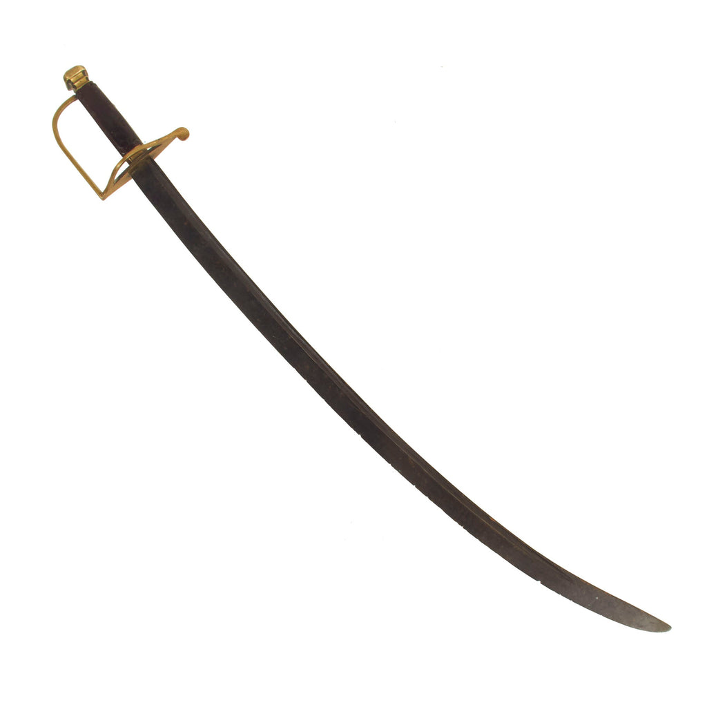 Original U.S. Revolutionary War American Officer’s “Cutting” Hanger Sword With Dark Redwood Grip Original Items