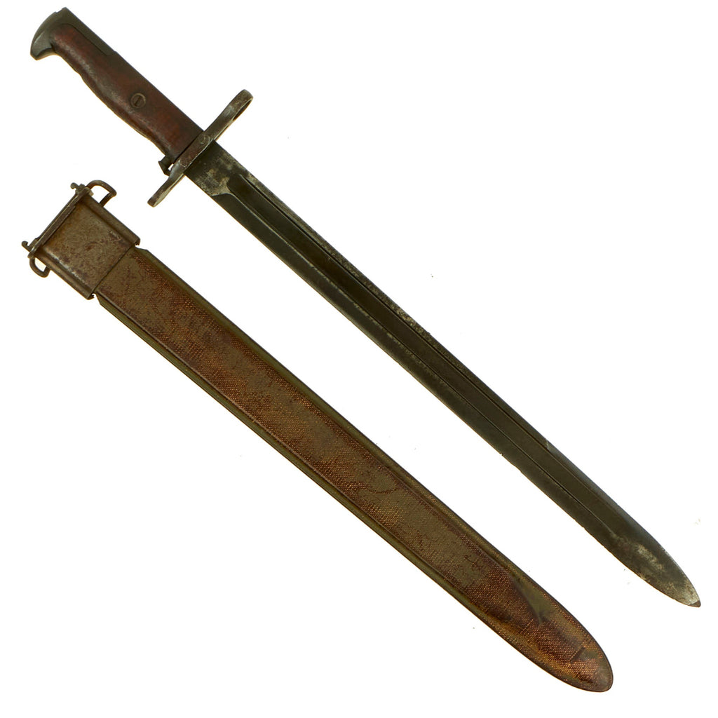 Original U.S. WWI First Year Production M1905 Springfield 16 inch Rifle Bayonet by S.A. With Rare Detroit Gasket M3 Scabbard Original Items