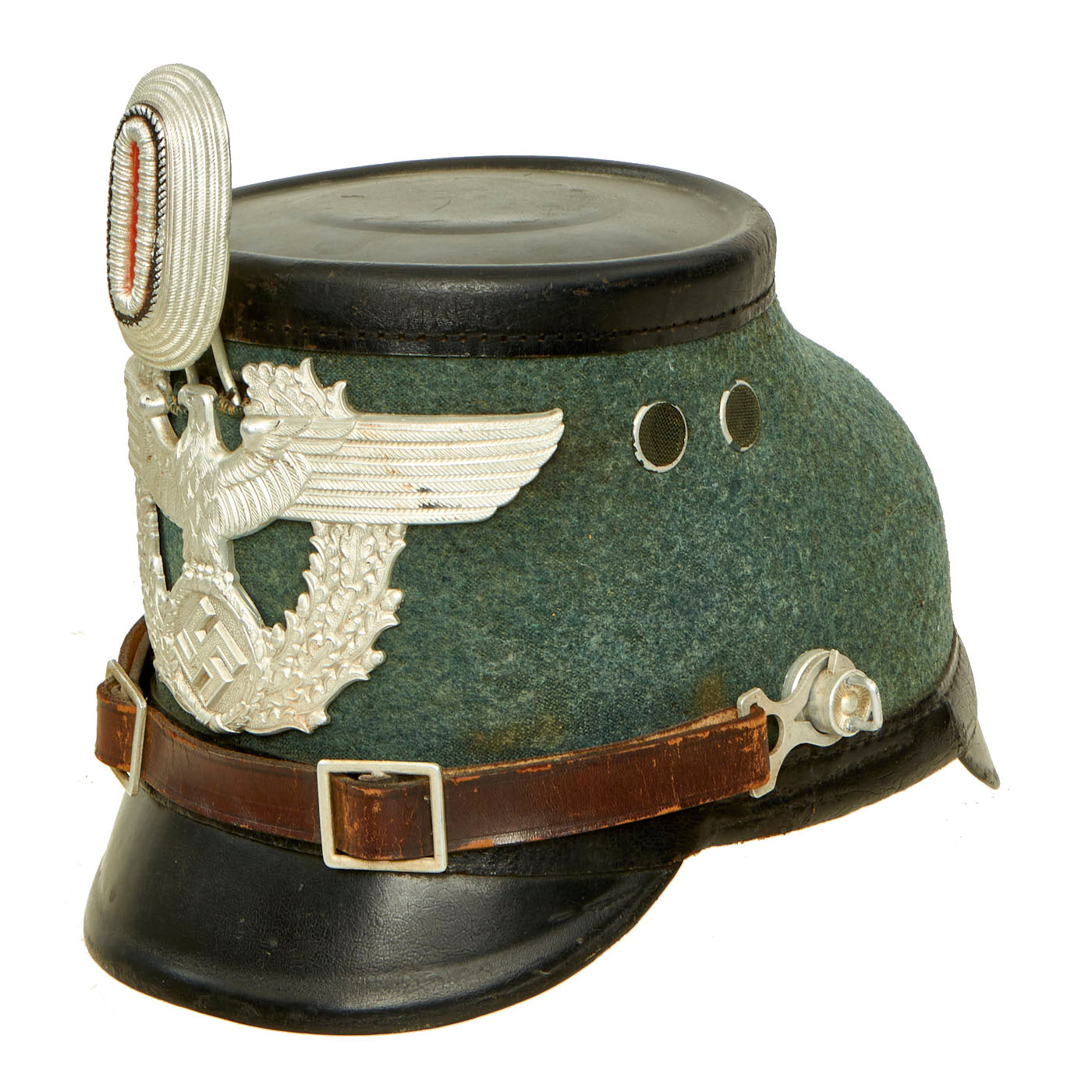 Original German WWII Late Pattern Metropolitan Police Shako by EREL ...