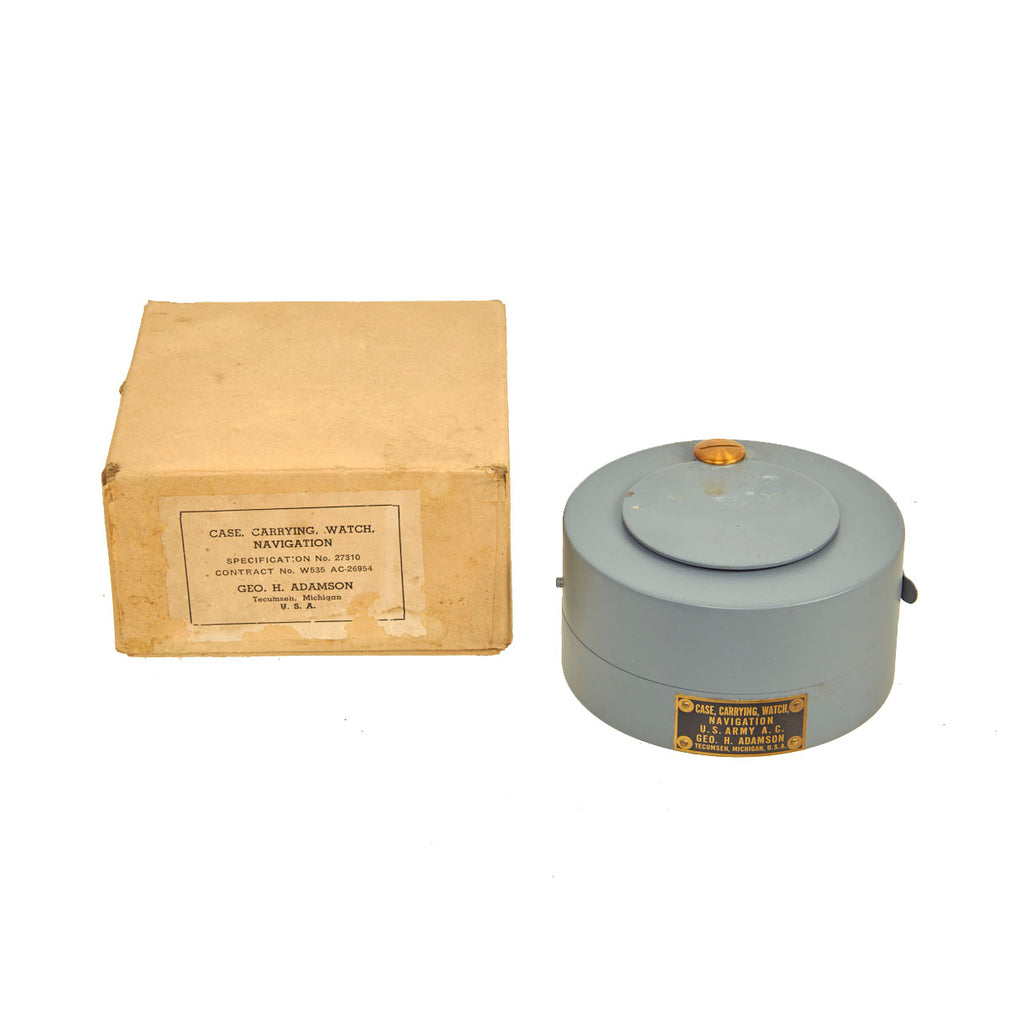 Original WWII U.S. Army Air Corps Shock Absorbing Carrying Case for AN-5740 G.C.T. Navigator Pocket Watch - Unissued With Original Packaging Original Items