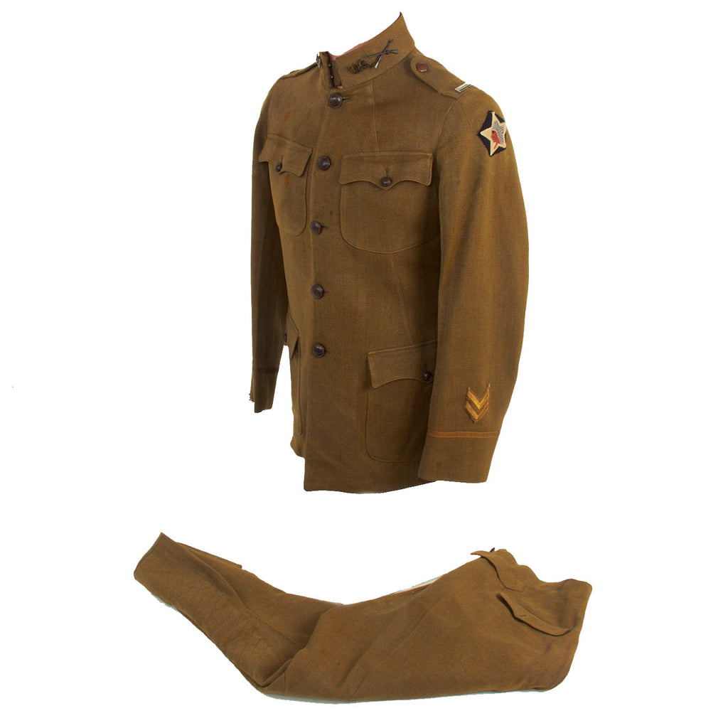 Original U.S. WWI 2nd Infantry Division, 9th Infantry Regiment Headquarters Company Officer's Uniform Set With Breeches Original Items