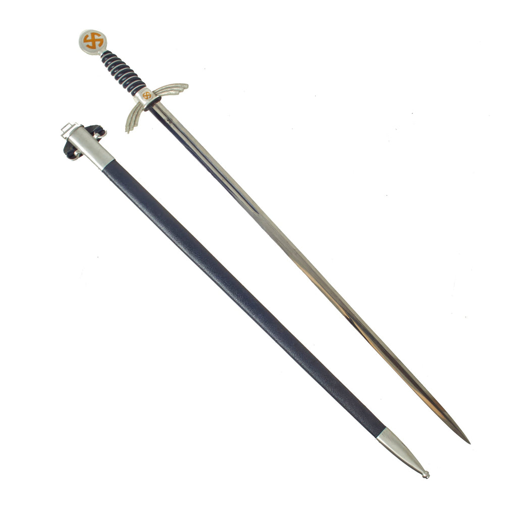 Original German WWII Aluminum Fitted Luftwaffe Officer Sword by Rare Maker F. & A. Helbig with Scabbard Original Items