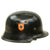 Original German WWII M34 Square Dip NSDAP Double Decal Civic Police Steel Helmet with 57cm Liner - Ordnungspolizei Original Items